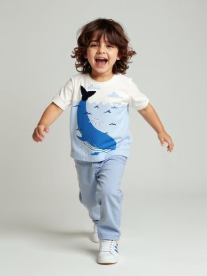 HOP Kids Off-White Animal-Printed Cotton T-Shirt