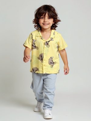 HOP Kids Yellow Animal Design Shirt