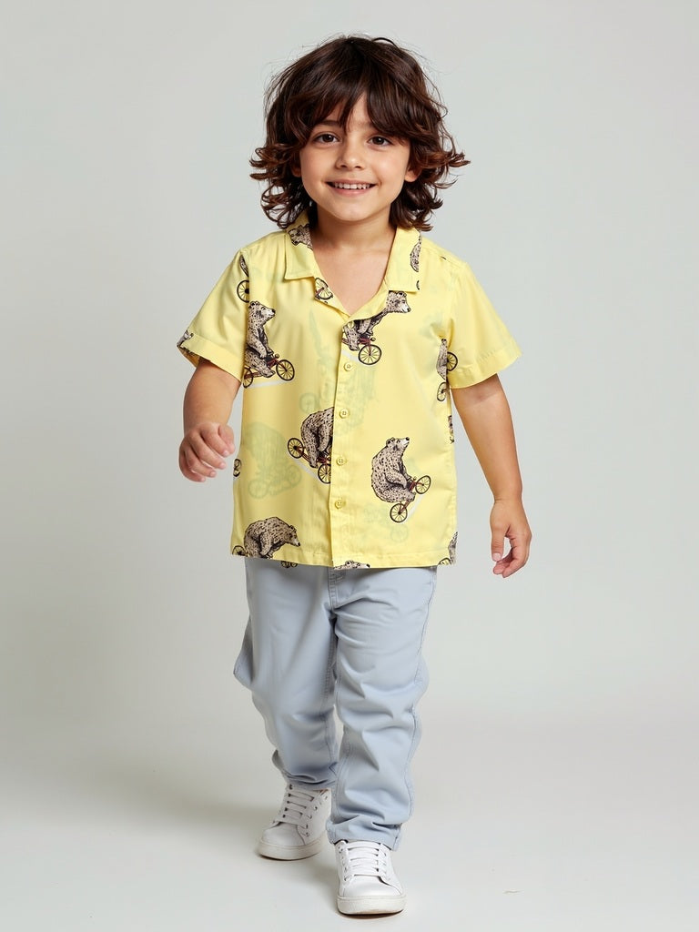 HOP Kids Yellow Animal Design Shirt