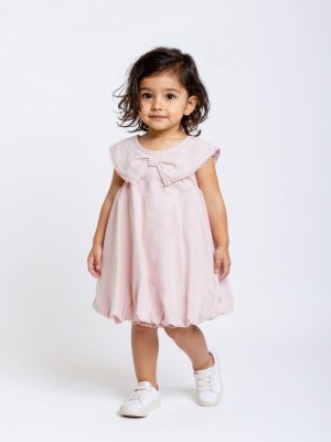 HOP Baby Pink Cotton Balloon Dress
