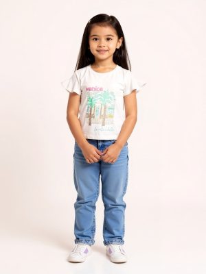 HOP Kids White Holiday-Themed Cotton Top