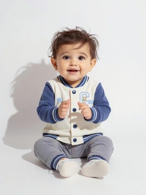 HOP Baby Off-White Printed Cotton-Blend Bomber Jacket