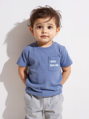 HOP Baby Navy Animal Design Cotton T-Shirt