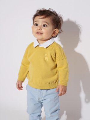 HOP Baby Mustard Cotton Sweater