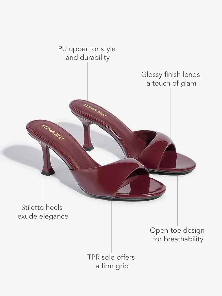 LUNA BLU Burgundy Heel Sandals - Image 4