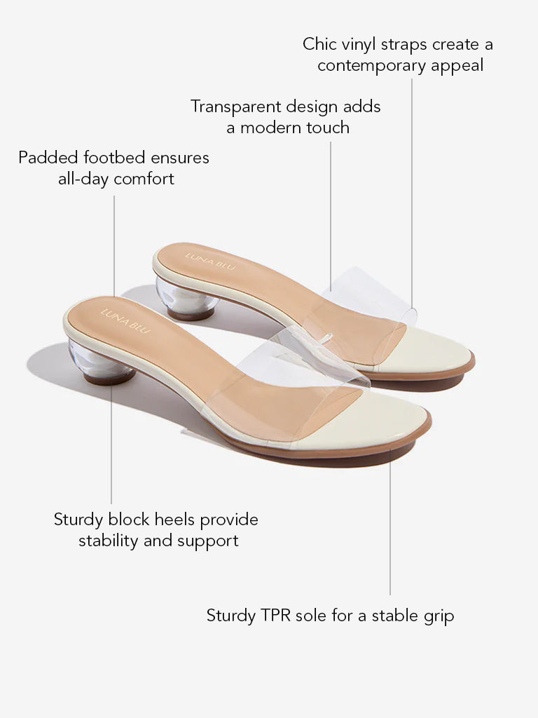 LUNA BLU Clear Vinyl Strap Heel Sandals - Image 4
