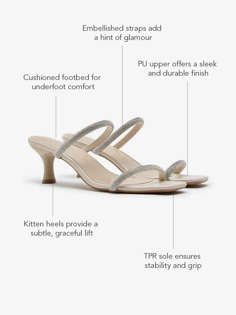 LUNA BLU Ivory Embellished Sandals - Image 4