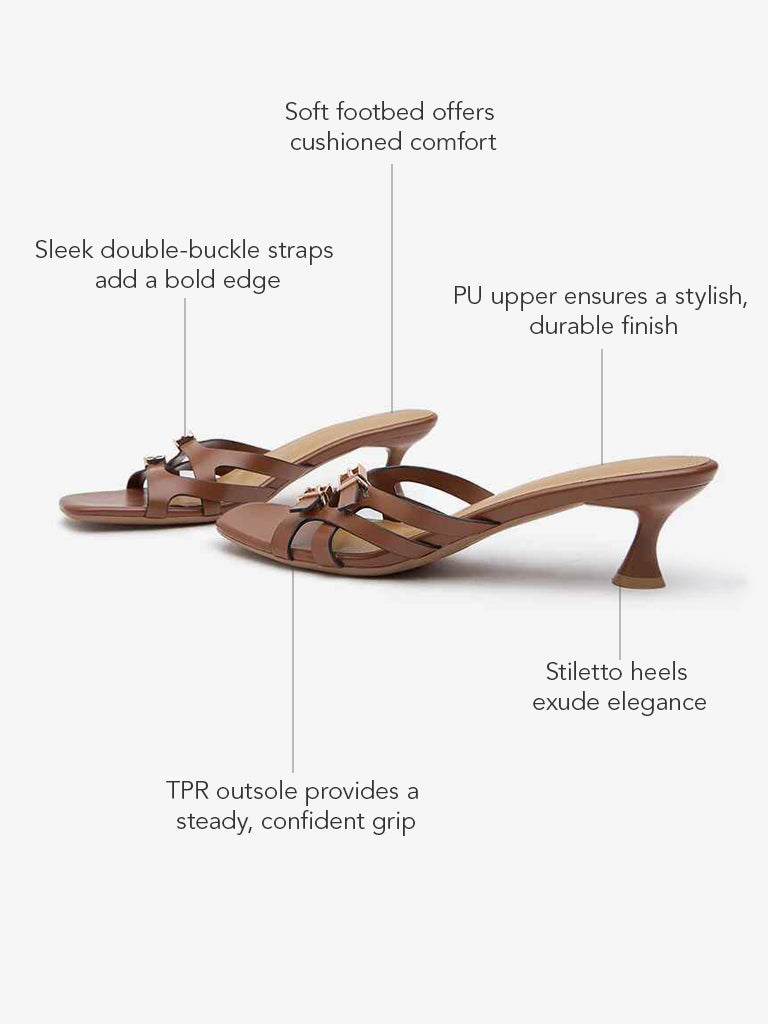 LUNA BLU Tan Multi-Strap Heel Sandals - Image 4