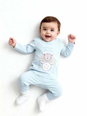 HOP Baby Mint Animal Design Cotton T-Shirt with Pants Set