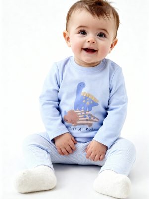 HOP Baby Lavender Animal Design Cotton T-Shirt with Pants Set