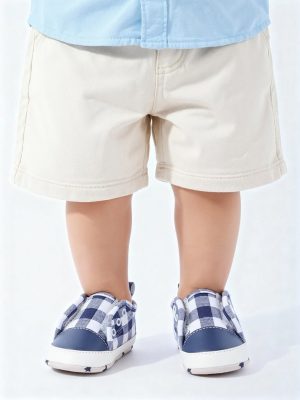 Yellow Blue Gingham Checkered Booties