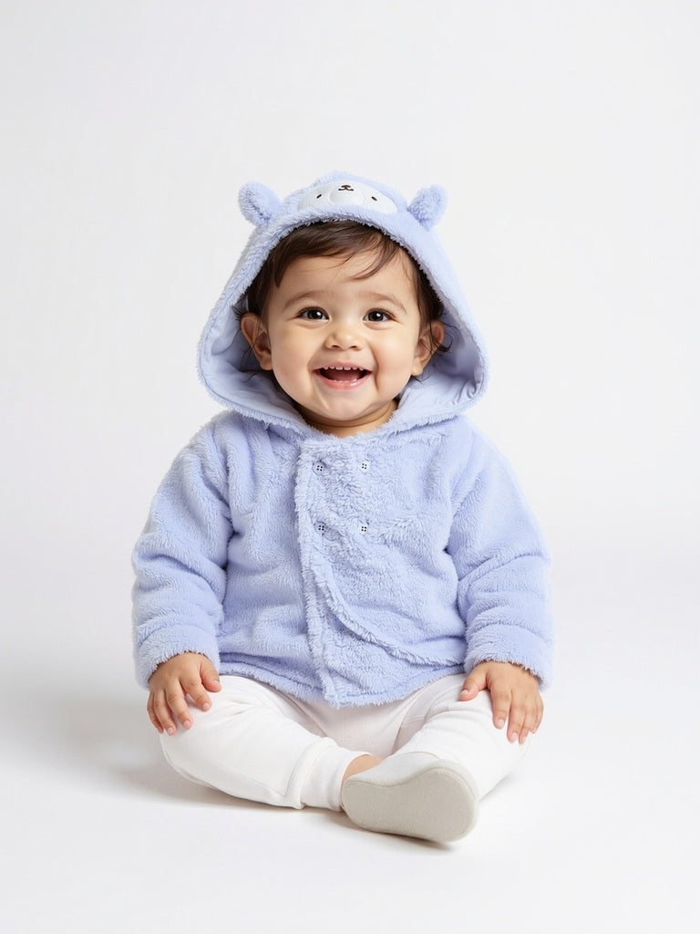 HOP Baby Blue Fleece Detailed Sweater