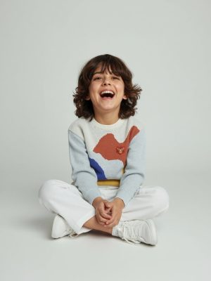 HOP Kids Multicolour Printed Cotton Sweater