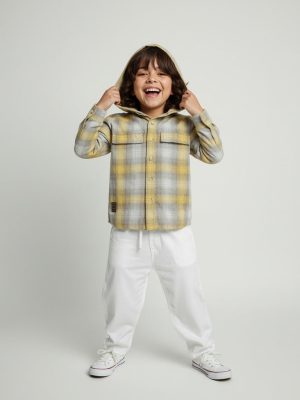 HOP Kids Beige Checks Detailed Cotton Shirt